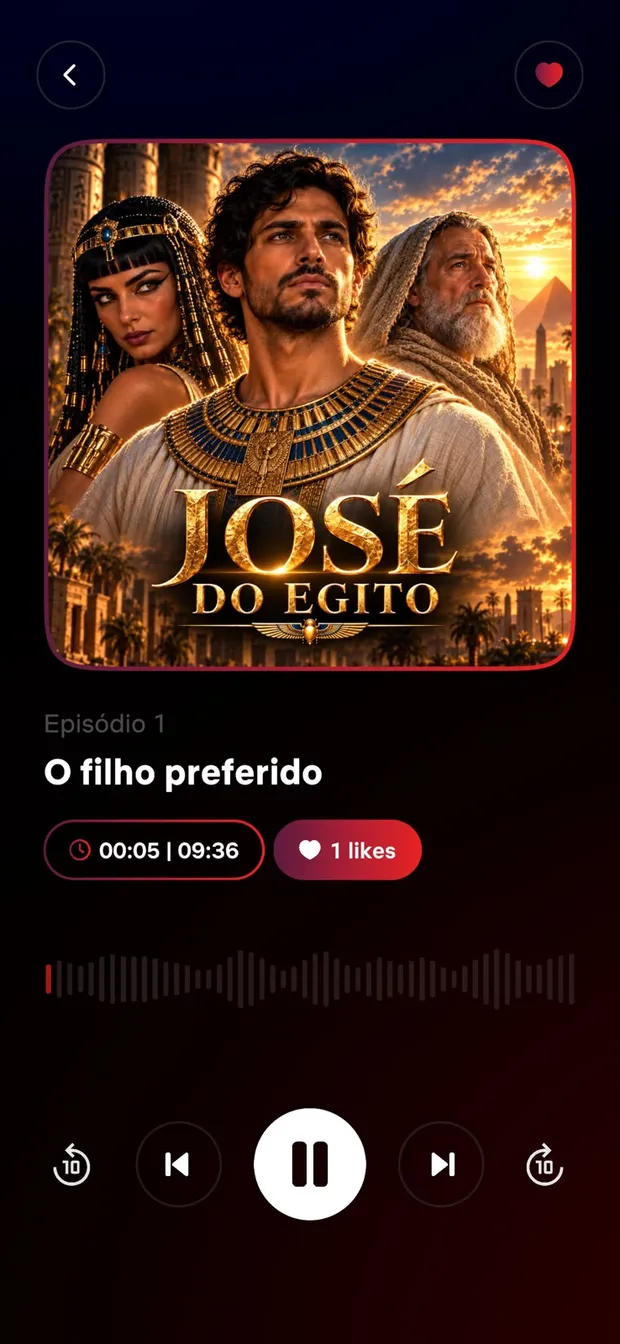 Player da novelinha José do Egito no app