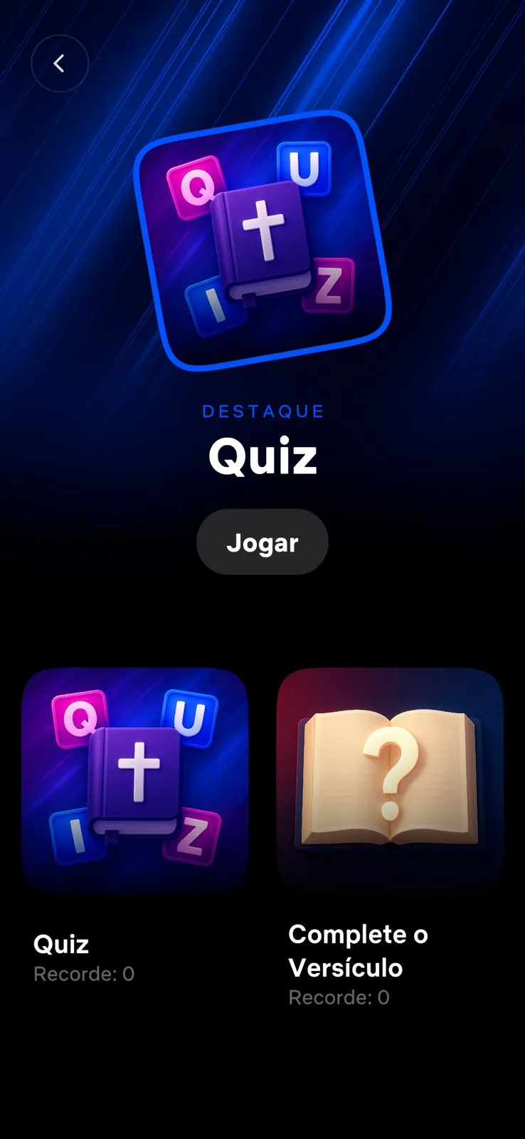 Jogos bíblicos — Quiz e Complete o Versículo