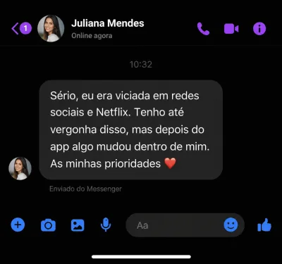 Juliana Mendes: largou Netflix e mudou prioridades